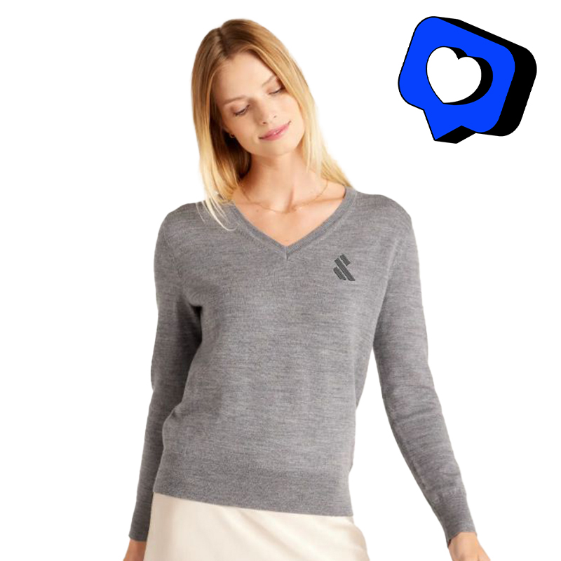 Quince Australian Merino Wool V-Neck Sweater - Ampersand